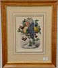 Currier & Ives  set of four hand colored lithographs  American Fruit Piece  sight size 9 3/4" x 13 1/2"  The Fruit Vase  s...