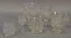 Fifty-nine piece lot of flint glass including compote, two decanters, ten stem goblets, etc. ht. 3 3/4in. to 6 1/4in.