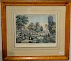 Currier & Ives, medium folio hand colored lithograph, Central Park, The Drive, 1862, sight size 12 1/2" x 15 3/4" Provenance: Proper...