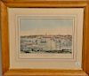 N. Currier (1849), hand colored lithograph, View of New York From Brooklyn Heights, marked lower left: Palme, Del, marked lower righ...