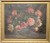 Charles Ethan Porter (1847-1923), oil on canvas, Still Life of Peonies and Roses in a Large Vase, signed lower right: C.E. Porter, (...