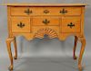 Queen Anne maple highboy base having one long drawer over three short drawers, skirt with deep fan carving all set on cabriole legs ...