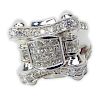 Approx. 2.0 Carat Invisible Set Princess Cut and Round Brilliant Cut Diamond and 14 Karat White Gold Ring