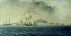 James Edward Buttersworth, American/British (1817-1894) Oil on board "Schooner Yacht Race Off Dover "