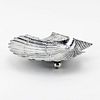Antique Sterling Silver Shell Shaped Bowl With Ball Feet. Signed 925 and unknown stamp