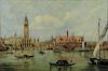 TERRINI, Alberto. Oil on Canvas. View of Venice.
