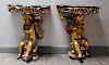 Pair of Antique Continental Putti Form 1 Drawer