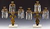 Pair Brass and Marble Figural Candelabras