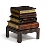Maitland Smith Faux Leather Book Side Table