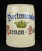 1910 Dortmunder Kronen-Bier Germany 5 Inch Stein