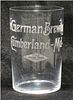 1906 German Brewing Co. 3¾ Inch Etched Drinking Glass, Cumberland, Maryland