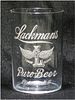 1900 Lackman's Pure Beer 3½ Inch Etched Drinking Glass, Cincinnati, Ohio