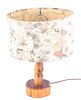 Turned Wooden Monowatt Lamp w/ Shade c. 1960's