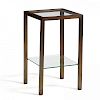Modernist Patinated Brass Side Table