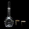 Orrefors Crystal Decanter and Silver Shot Glasses