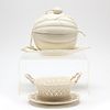 Leedsware Melon Form Tureen and Reticulated Basket