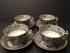 ANTIQUE Chinese Large Cups and Saucers (4 sets), early 19th century