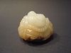 ANTIQUE Chinese White Jade Birds in nest with eggs, 19th C. 2" x 2" Wide
