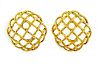 A Pair of Open Weave Gold Earrings, by Buccellati