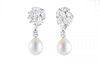 A Pair 1950s Pearl and Diamond Earrings