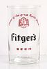 1958 Fitger's Beer 4 Inch Tall Straight Sided ACL Drinking Glass Duluth, Minnesota