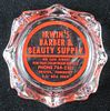 1962 Irwin's Barber & Beauty Supply Ashtray  Irwin  Tennessee Glass Ashtray Chicago, Illinois