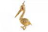 A Pelican Pendant with Ruby Eye