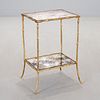 Masion Bagues gilt bronze two-tier side table