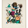 Joan Miro, color lithograph, 1977