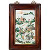 Fine and large Chinese famille verte plaque