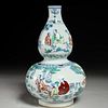 Chinese doucai porcelain double gourd
