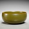 Chinese tea-dust glazed bowl, Qianlong mark