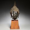 Large Sukhothai bronze Buddha head