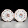 (2) Chinese Export armorial plates