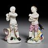 Pair Bow figures of pugilists, 18th c.