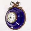 Large French Empire enameled bronze wall clock