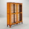 Louis XVI marble top bookcase cabinet