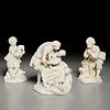 (3) rare Sevres biscuit figure groups, 18th c.