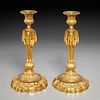 Nice pair Louis XVI gilt bronze candlesticks