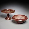 Grand Tour rouge griotte marble tazza & bowl