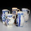 (5) antique German salt glazed pitchers