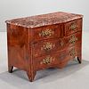 Regence bronze mounted marble top commode