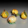 (3) Delft fruit models and (1) box, 18th c.