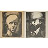 George Rouault, (2) black and white portraits
