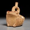 Moche pottery effigy stirrup vessel