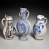 (3) Westerwald salt glazed stoneware jugs