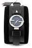 GUCCI STAINLESS GRAMMY LEATHER STRAP/CUFF WATCH