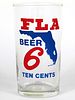 1935 FLA Beer "6¢" 4¾ inch ACL Drinking Glass Tampa, Florida