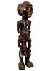 Figure of a Woman on the Shoulders of a Man, Tabwa, Zaire
