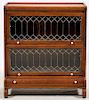 TWO SECTION LEADED GLASS BARRISTER BOOKCASE